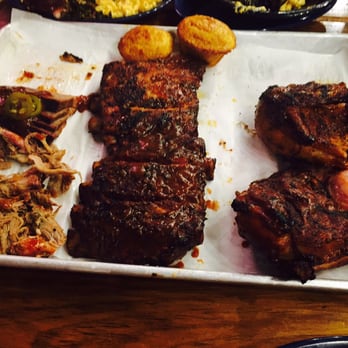 Dinosaur Bar-B-Que - Family Stylin' BBQ -1 whole chicken (6 pieces) 1 rack of ribs, I lb of pulled pork or brisket, 3 sides and six cornbread muffins - Barbeque Near Me - Brooklyn, New York Dinosaur Bar-B-Que - Family Stylin' BBQ -1 whole chicken (6 pieces) 1 rack of ribs, I lb of pulled pork or brisket, 3 sides and six cornbread muffins - Barbeque Near Me - Brooklyn, New York