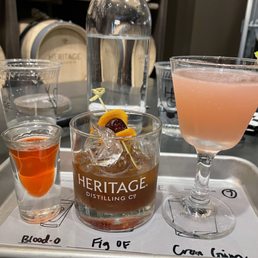 Blood Orange Sample, Fig Old Fashion, Gimlet