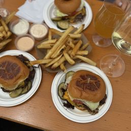 Burger and fries Burger and fries