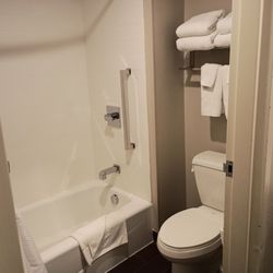 TownePlace Suites by Marriott Detroit Canton - There's a door that separates this bathtub area from the sink/bathroom counter
