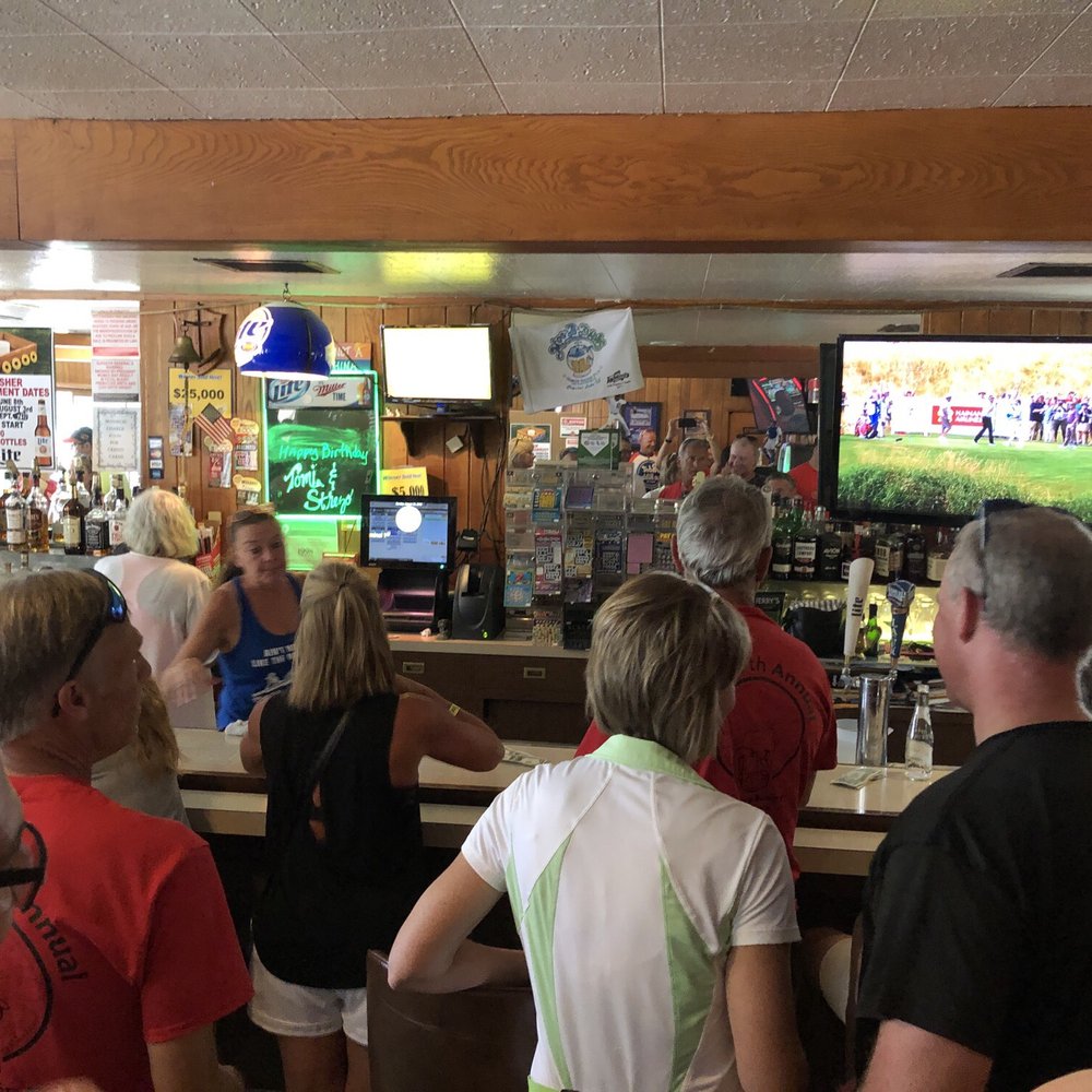Inside bar during bike event. Inside bar during bike event.