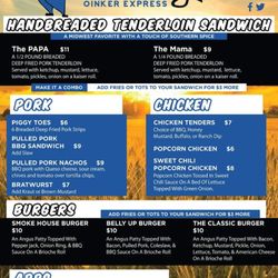 Ole Buddy's Oinker Express - Ole Buddy's Menu