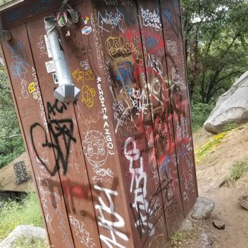 Hermit Falls - outhouse full of graffiti - Hiking Near Me - Arcadia, California Hermit Falls - outhouse full of graffiti - Hiking Near Me - Arcadia, California