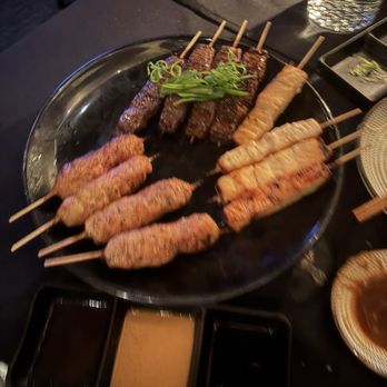 Katana - Robata beef, salmon and chicken meatballs - Sushi Bars Near Me - West Hollywood, California