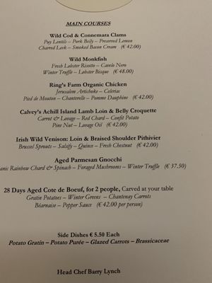 Menu photo 3 George V Dining Room Drumsheel Lower, MO
