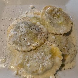 Mushroom ravioli appetizer
