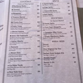 Trenta Pizza & Cucina - Drink menu - Pizza Near Me - Costa Mesa, California Trenta Pizza & Cucina - Drink menu - Pizza Near Me - Costa Mesa, California