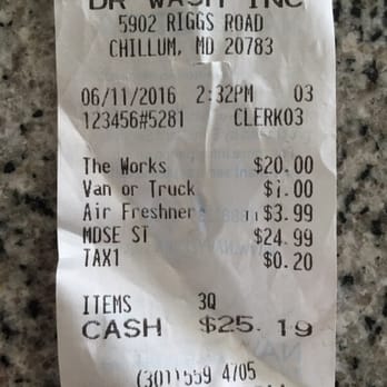 Dr Wash - My receipt - Car Wash Near Me - Hyattsville, Maryland Dr Wash - My receipt - Car Wash Near Me - Hyattsville, Maryland