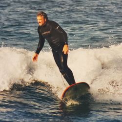John P Santoro, DPM - Back to surfing after my toe surgery.