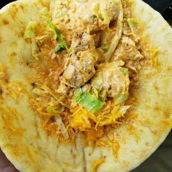 Del Taco - What we have here is a pinch of cheese, almost 2 pieces of chicken, sauce, and flatbread. Is it even still a taco? - Fast Food Near Me - Moorpark, California