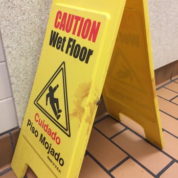 McDonald's - Is that blood on the Wet Floor sign?!? - Burgers Near Me - Versailles, Kentucky