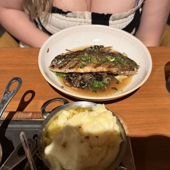 Lorea - Sea bass plate featuring the amazing whipped potatoes - Seafood Near Me - Huntington Beach, California Lorea - Sea bass plate featuring the amazing whipped potatoes - Seafood Near Me - Huntington Beach, California