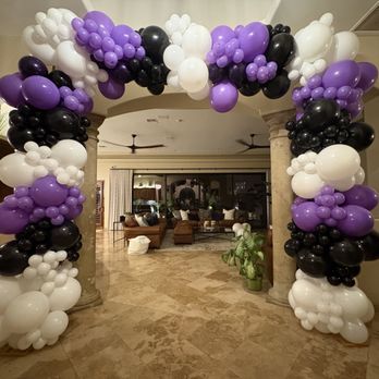 Roxstar Arrangements - 12 feet high last balloon arch for a gcu graduation celebration event #balloonarch #balloondecoration #balloondesign - Balloon Services Near Me