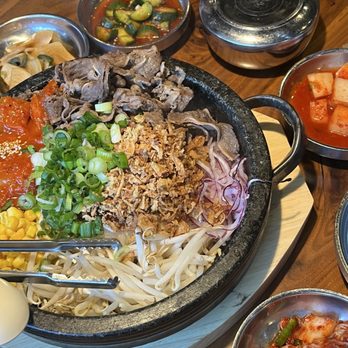 Jin Cook - Hot stone brisket (added kimchi) - Korean Near Me - Buena Park, California Jin Cook - Hot stone brisket (added kimchi) - Korean Near Me - Buena Park, California