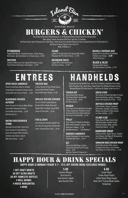 Menu photo 1 Island Bar & Grill Surfside Myrtle Beach, SC