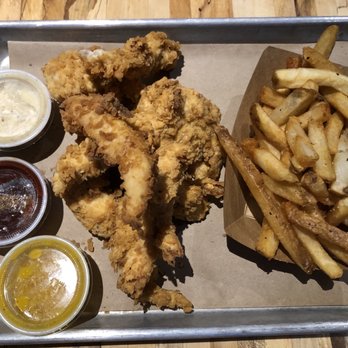 Roots Chicken Shak - Duck Fat Fried Chicken Strips with Duck Fat Fries | Honey Mustard | Sweet N Spicy BBQ | West Indies Hot Sauce - Southern Near Me - Plano, Texas Roots Chicken Shak - Duck Fat Fried Chicken Strips with Duck Fat Fries | Honey Mustard | Sweet N Spicy BBQ | West Indies Hot Sauce - Southern Near Me - Plano, Texas