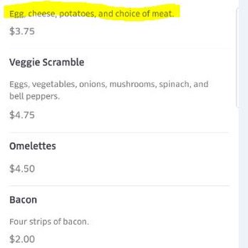Corner Cafe - Description says includes potatoes and cheese, but it does not. - Cafes Near Me - Rancho Cordova, California