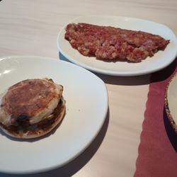 Original Waffle Shop - English muffins and corned beef hash
