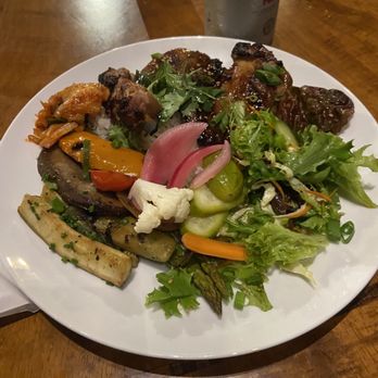 Chef Minded Farms - Dinner Night 2: teriyaki chicken, pork skewers with herbs, grilled veggies, salad, pickled veggies & kimchi, Kalbi - Caterers Near Me - Hana, Hawaii Chef Minded Farms - Dinner Night 2: teriyaki chicken, pork skewers with herbs, grilled veggies, salad, pickled veggies & kimchi, Kalbi - Caterers Near Me - Hana, Hawaii
