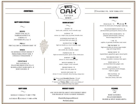 Menu photo 5 White Oak Tavern New York, NY