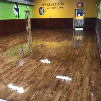 Gym Floor Sanded Stained With 3 Coats Of High Gloss Finish Yelp