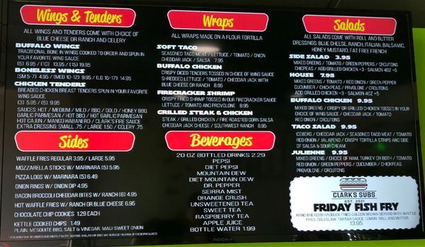 Menu photo 2 Clark’s Subs Olean, NY
