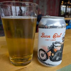 A tin of a light lager at Goose and The Monkey, Greensboro (2026)