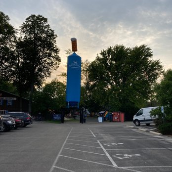 Bavarian Bierhaus - a blue tower in a parking lot - German Near Me - Glendale, Wisconsin