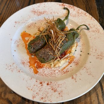 Ghost Ranch - Chile Relleno ANAHEIM PEPPERS (STEAMED) MUSHROOM DUXELLE |GOAT CHEESE SAUCE CHIMAYO CHILE CRISPY LEEKS - Cocktail Bars Near Me - Tempe, Arizona