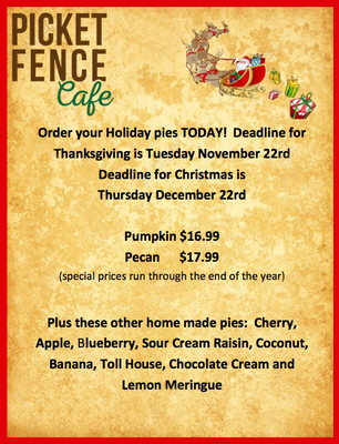 Menu photo 1 Picket Fence Cafe Columbus, NE