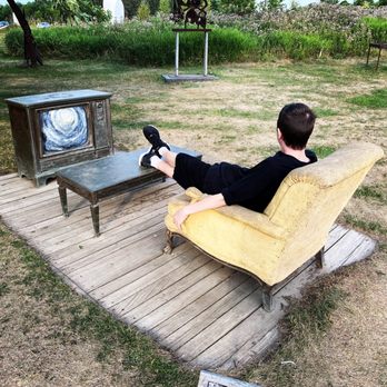 Franconia Sculpture Park - My nephew Vincent enjoying the Van Gogh show. - Art Galleries Near Me - Shafer, Minnesota Franconia Sculpture Park - My nephew Vincent enjoying the Van Gogh show. - Art Galleries Near Me - Shafer, Minnesota