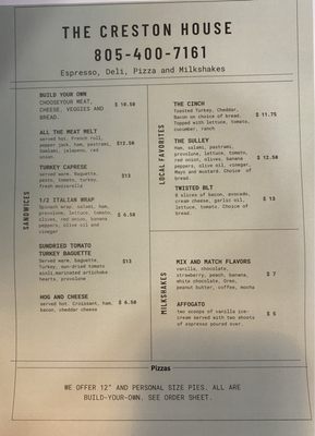 Menu photo 5 The Creston House and General Store Creston, CA