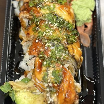 Yojimbo - BBQ eel over spider roll - Sushi Bars Near Me - Alameda, California