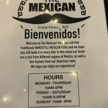 The Mexican - Menu! - Mexican Near Me - Central, South Carolina The Mexican - Menu! - Mexican Near Me - Central, South Carolina