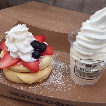 Milkcow Cafe - Souffle pancake with milky ice cream ($10+tax) - Ice Cream & Frozen Yogurt Near Me - Richmond, British Columbia Milkcow Cafe - Souffle pancake with milky ice cream ($10+tax) - Ice Cream & Frozen Yogurt Near Me - Richmond, British Columbia