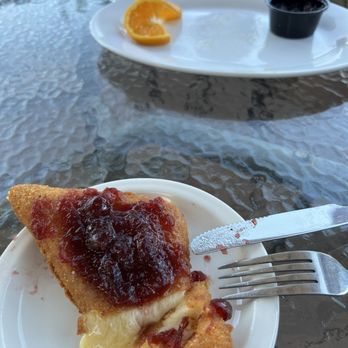 Edelweiss Resort and Restaurant - Appetizer of gooey fried cheese with cranberry jam...sweet and savory deliciousness! - German Near Me - Greer, Arizona Edelweiss Resort and Restaurant - Appetizer of gooey fried cheese with cranberry jam...sweet and savory deliciousness! - German Near Me - Greer, Arizona