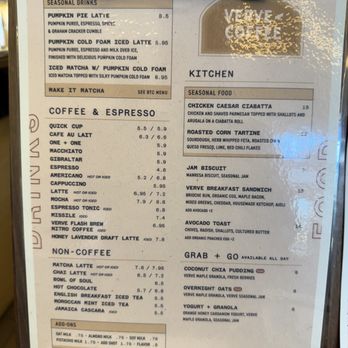 Verve Coffee Roasters - Menu - Coffee & Tea Near Me - Santa Cruz, California Verve Coffee Roasters - Menu - Coffee & Tea Near Me - Santa Cruz, California