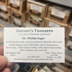 Geezer's Tweezers - Updated business card