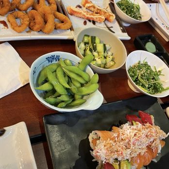 Minato Sushi & Bar - Seaweed salad, edamame, calamari rings, crab sticks, and cucumber salad - Sushi Bars Near Me - Reno, Nevada Minato Sushi & Bar - Seaweed salad, edamame, calamari rings, crab sticks, and cucumber salad - Sushi Bars Near Me - Reno, Nevada