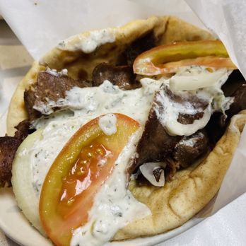 Grecian Cafe - Gyro Sandwich on Pita Bread Sandwich - Greek Near Me - Spring Valley, California