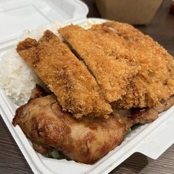 Chicken katsu & barbecue chicken