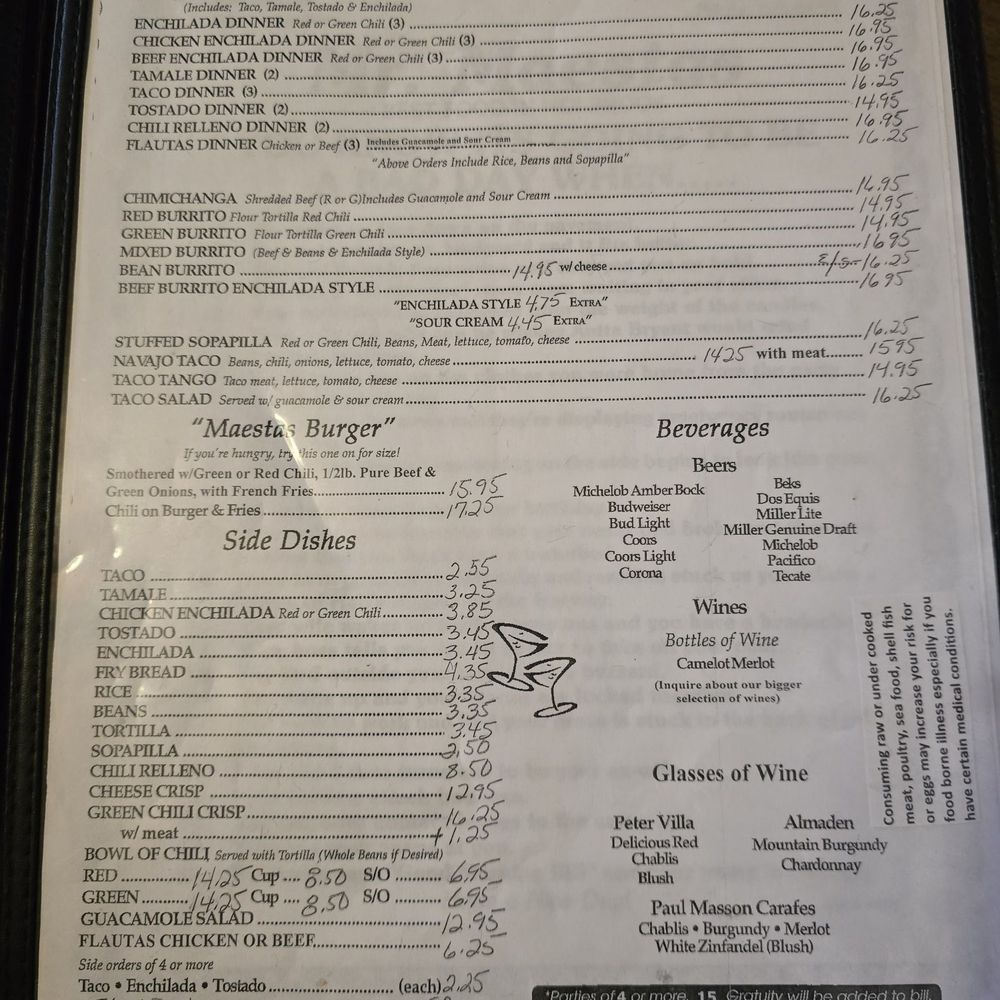 Mr. Maesta's Cafe - Menu 3 - New American Near Me - Holbrook, Arizona Mr. Maesta's Cafe - Menu 3 - New American Near Me - Holbrook, Arizona