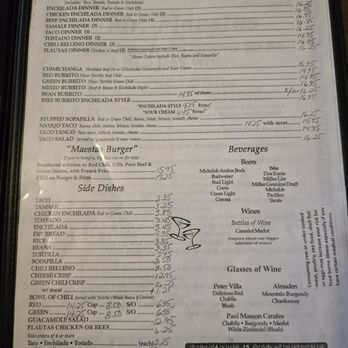 Mr. Maesta's Cafe - Menu 3 - New American Near Me - Holbrook, Arizona