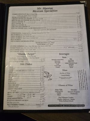 Menu photo 1 Mr. Maesta's Cafe Holbrook, AZ
