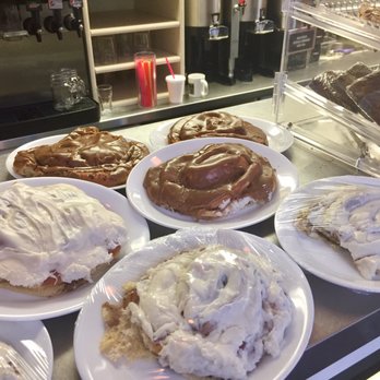 Old Mill Cafe - Huge cinnamon bun--it can cover my whole face. - American Near Me - Leavenworth, Washington
