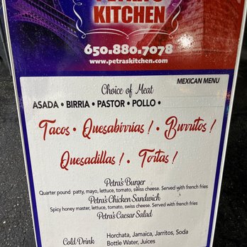 Petras Kitchen - Menu - Mexican Near Me - Mountain View, California