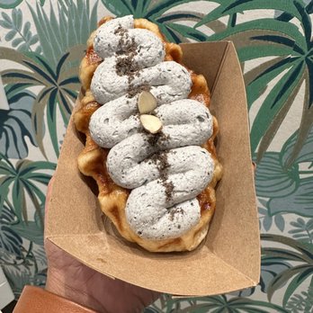 One Bite Cafe - Croffle with black sesame cream. - Cafes Near Me - Woodinville, Washington