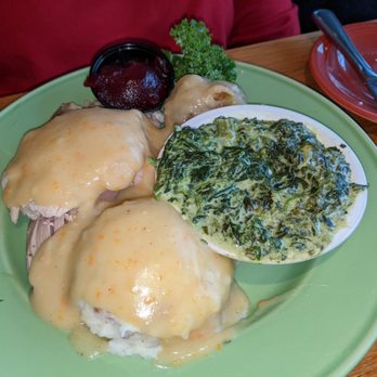 Cottage Cafe - Off Season Sunday Turkey Dinner $14, turkey, dressing, mashed potatoes, cranberry sauce and a side choice of creamed spinach - American Near Me - Bethany Beach, Delaware