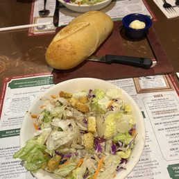 Bread and salad Bread and salad