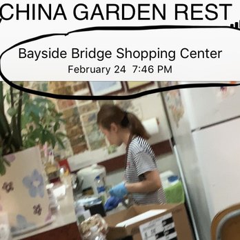 China Garden - You can clearly see her handling money with gloves that do not even match. I wonder when was the last time she ever disposed them. - Chinese Near Me - Clearwater, Florida China Garden - You can clearly see her handling money with gloves that do not even match. I wonder when was the last time she ever disposed them. - Chinese Near Me - Clearwater, Florida